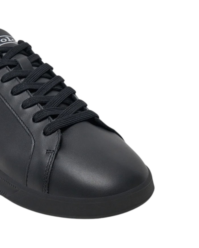 Sneake Uomo Ralph Lauren Heritage Court II Leather Black Grey