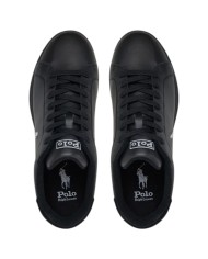 Sneake Uomo Ralph Lauren Heritage Court II Leather Black Grey