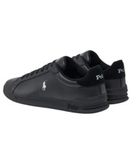 Sneake Uomo Ralph Lauren Heritage Court II Leather Black Grey