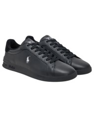 Sneake Uomo Ralph Lauren Heritage Court II Leather Black Grey