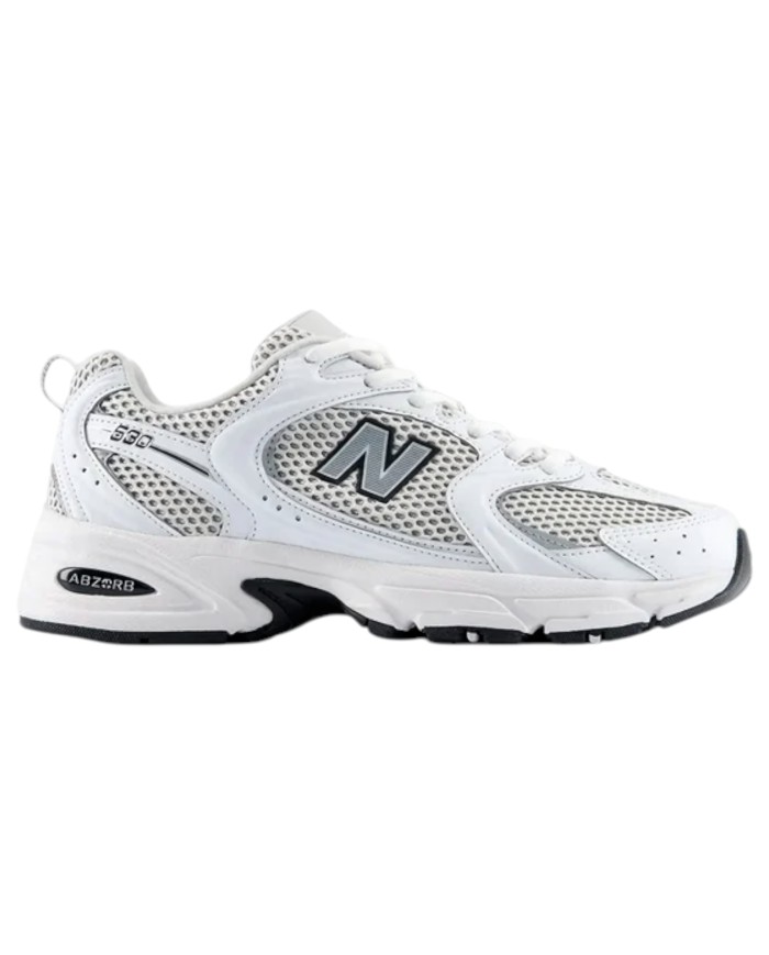 Sneakers Uomo Unisex Donna New Balance 530 Mesh Leather White Grey