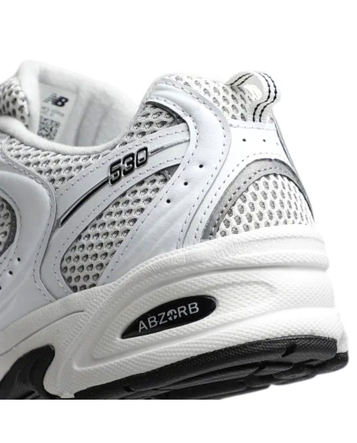 Sneakers Uomo Unisex Donna New Balance 530 Mesh Leather White Grey