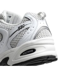 Sneakers Uomo Unisex Donna New Balance 530 Mesh Leather White Grey