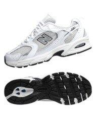 Sneakers Uomo Unisex Donna New Balance 530 Mesh Leather White Grey