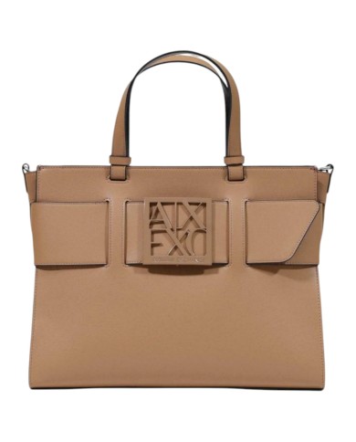 Tote Bag Armani Exchange Donna Con Tracolla Fibbia Logo Leather Narionette Brown