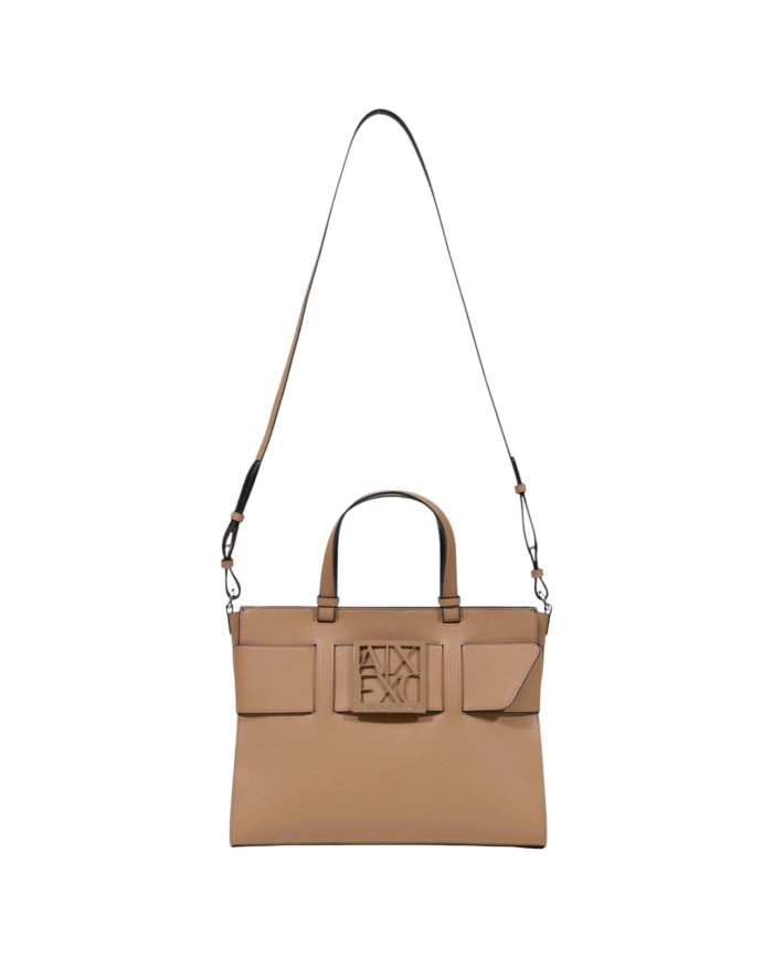 Tote Bag Armani Exchange Donna Con Tracolla Fibbia Logo Leather Narionette Brown