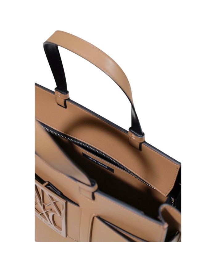 Tote Bag Armani Exchange Donna Con Tracolla Fibbia Logo Leather Narionette Brown