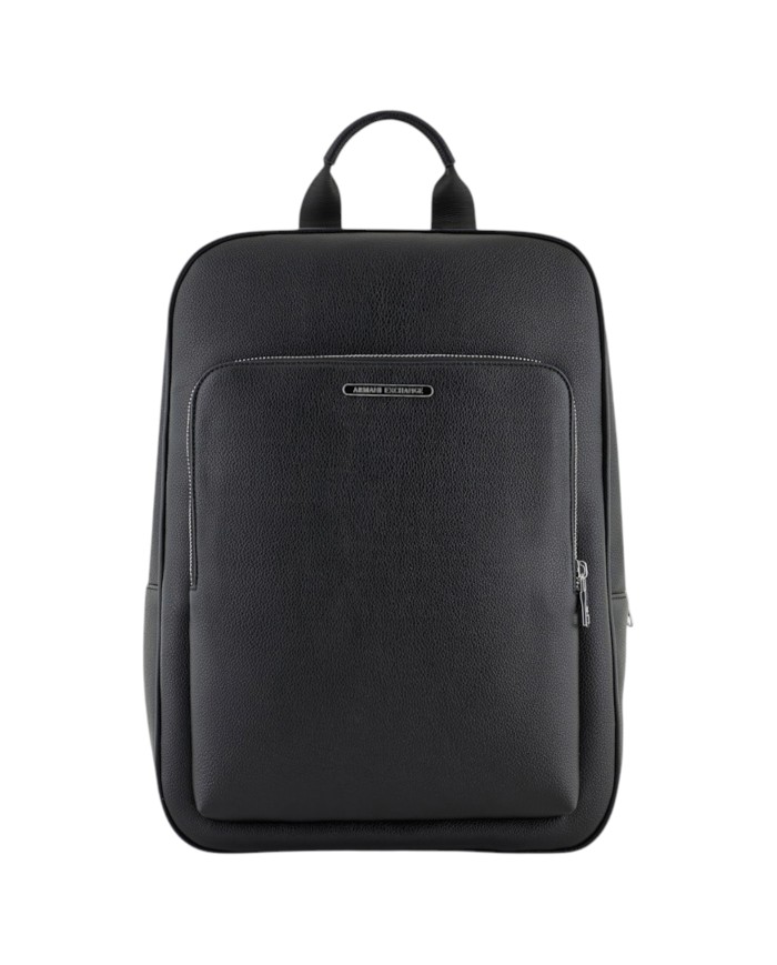 Zaino Uomo Armani Exchange Minimal Backpack Leather Black
