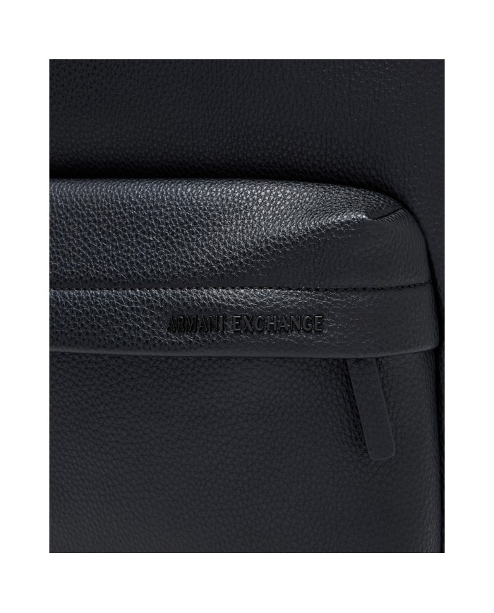 Zaino Armani Exchange Uomo Line Logo Grain Leather Black