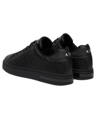 Sneaker Uomo Armani Exchange AX Logo Saffiano Leather All Black