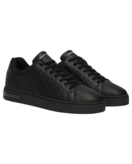 Sneaker Uomo Armani Exchange AX Logo Saffiano Leather All Black