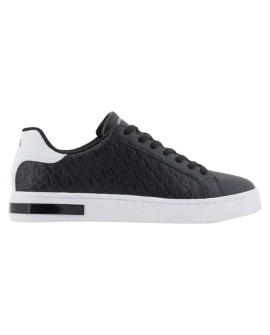 Sneaker Uomo Armani Exchange AX Logo Saffiano Leather Navy White