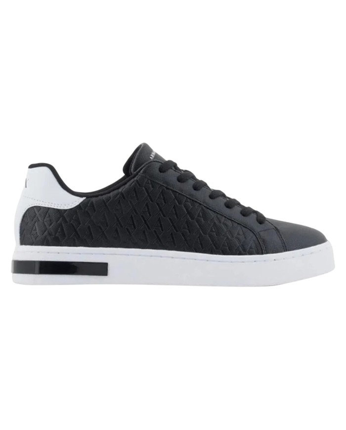 Sneaker Uomo Armani Exchange AX Logo Saffiano Leather Navy White