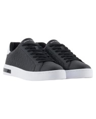 Sneaker Uomo Armani Exchange AX Logo Saffiano Leather Navy White