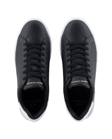 Sneaker Uomo Armani Exchange AX Logo Saffiano Leather Navy White