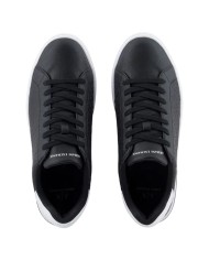 Sneaker Uomo Armani Exchange AX Logo Saffiano Leather Navy White