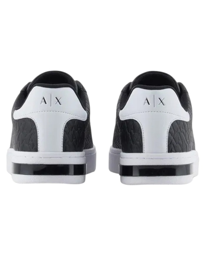 Sneaker Uomo Armani Exchange AX Logo Saffiano Leather Navy White