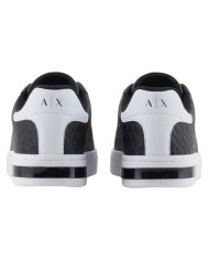 Sneaker Uomo Armani Exchange AX Logo Saffiano Leather Navy White