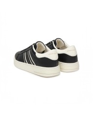Sneakers Uomo Armani Exchange AX Stripes Logo Leather Black White
