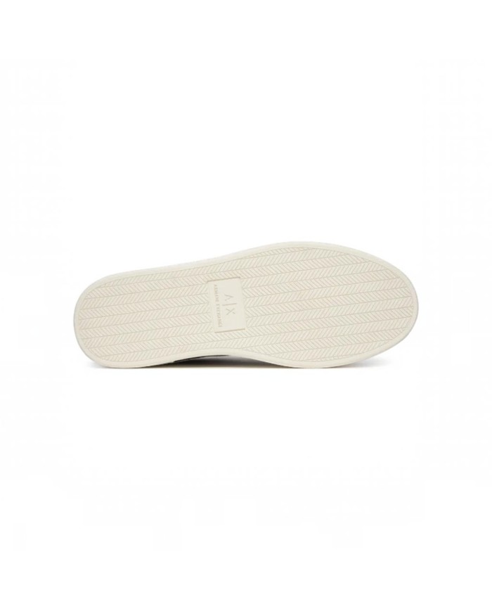 Sneakers Uomo Armani Exchange AX Stripes Logo Leather Black White