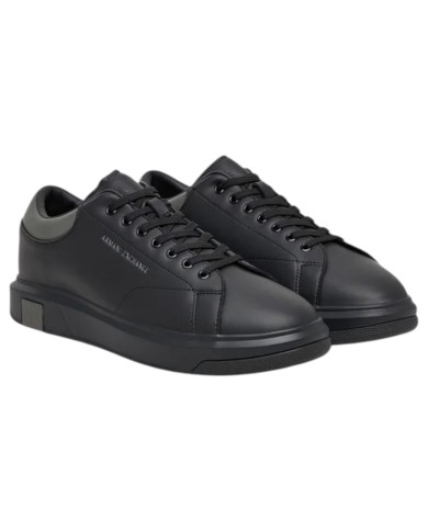Sneaker Uomo Armani Exchange Action Leather Black Grey