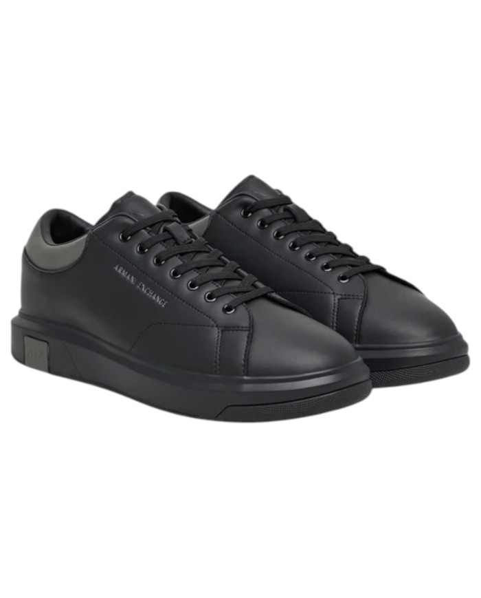 Sneaker Uomo Armani Exchange Action Leather Black Grey