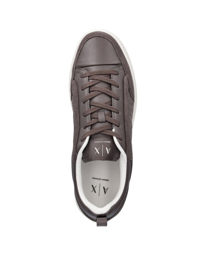 Sneaker Uomo Armani Exchange A X Embossed Logo Suede Leather Grey