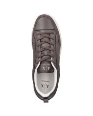 Sneaker Uomo Armani Exchange A X Embossed Logo Suede Leather Grey