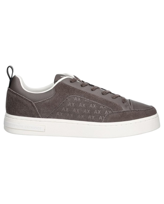 Sneaker Uomo Armani Exchange A X Embossed Logo Suede Leather Grey