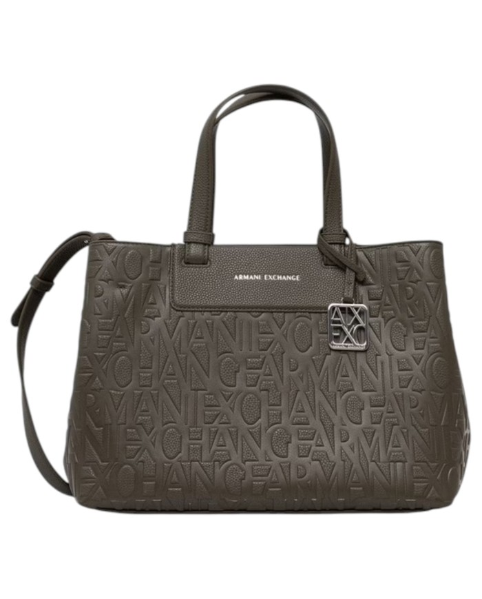Shopper Armani Exchange Donna Con Tracolla Embossed Logo Antagonist Grey