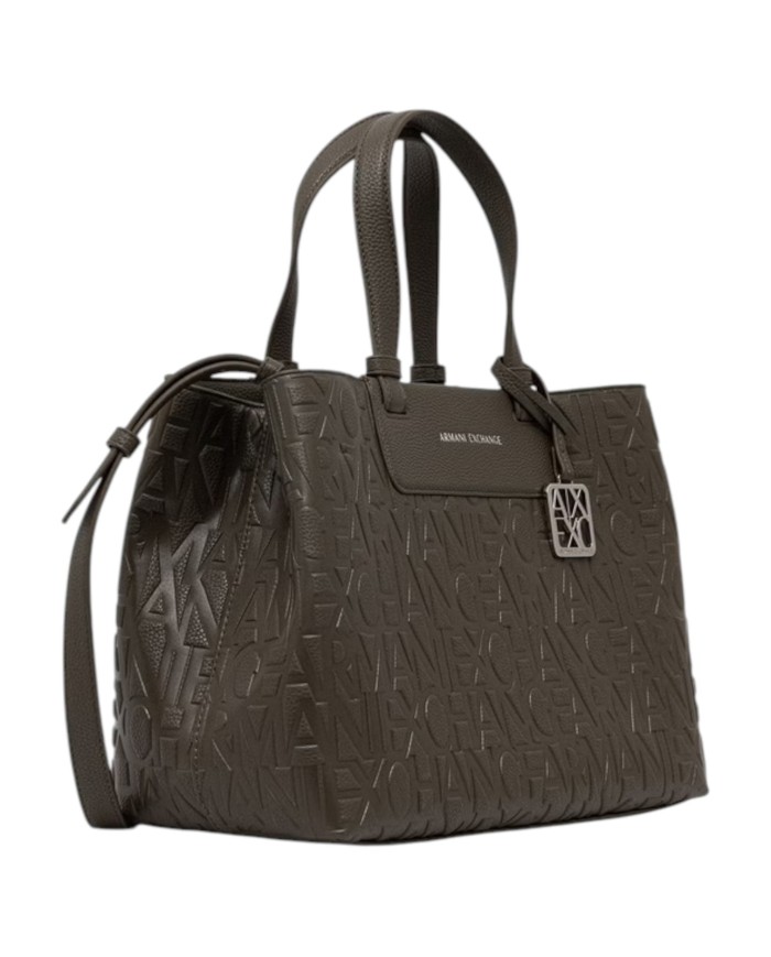 Shopper Armani Exchange Donna Con Tracolla Embossed Logo Antagonist Grey