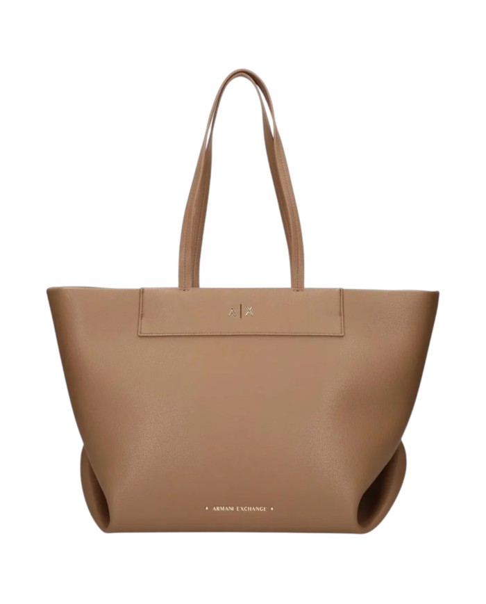 Shopper Armani Exchange Donna Line Logo Leather Narionette Brown