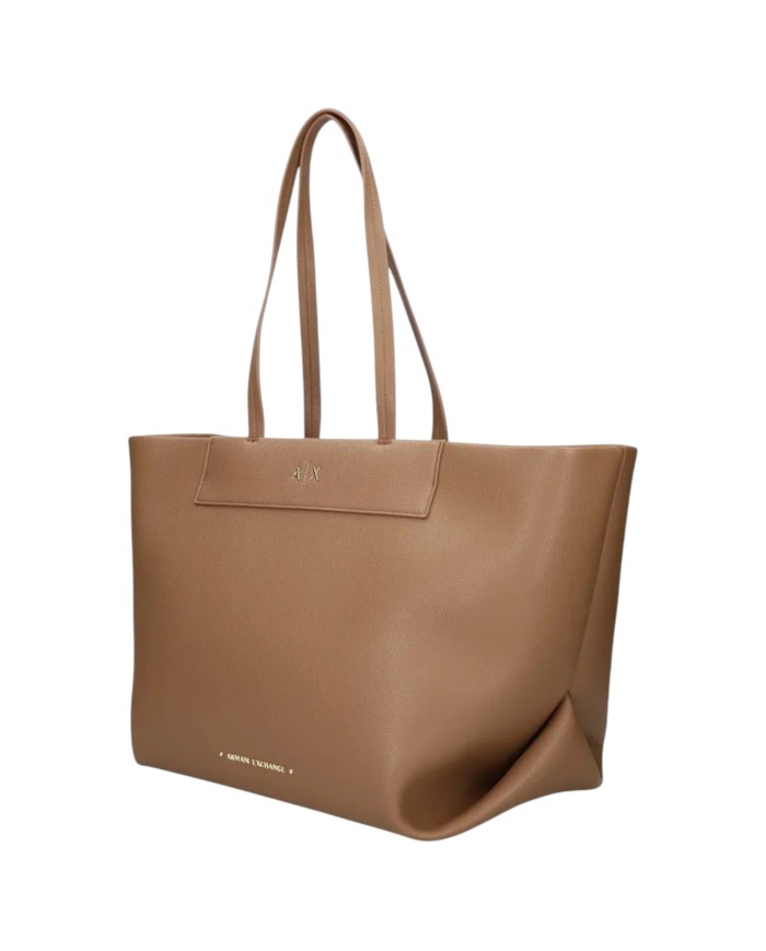 Shopper Armani Exchange Donna Line Logo Leather Narionette Brown
