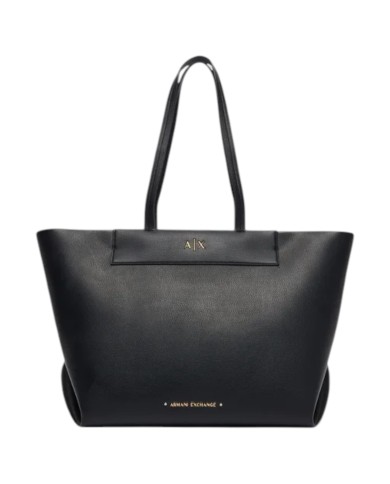 Shopper Armani Exchange Donna Line Logo Leather Black