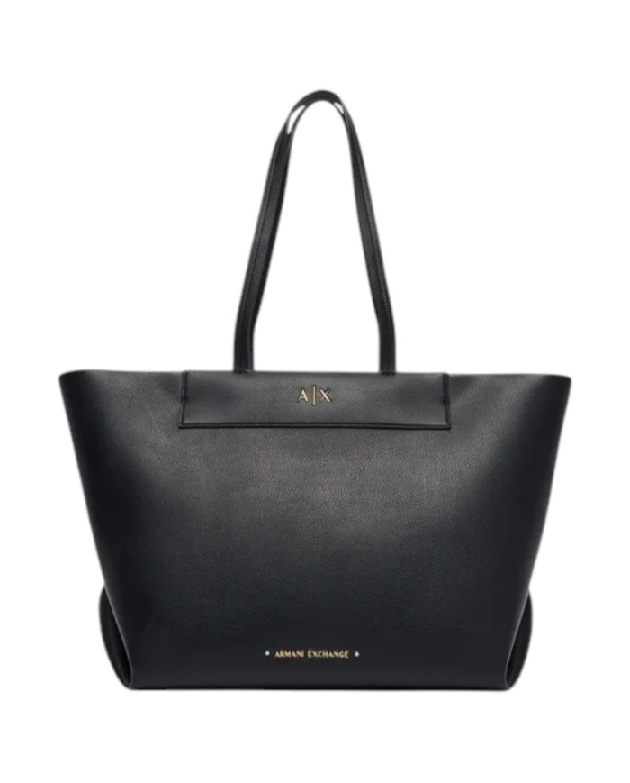 Shopper Armani Exchange Donna Line Logo Leather Black