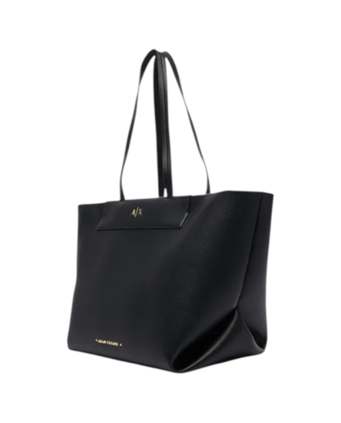 Shopper Armani Exchange Donna Line Logo Leather Black