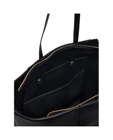 Shopper Armani Exchange Donna Line Logo Leather Black