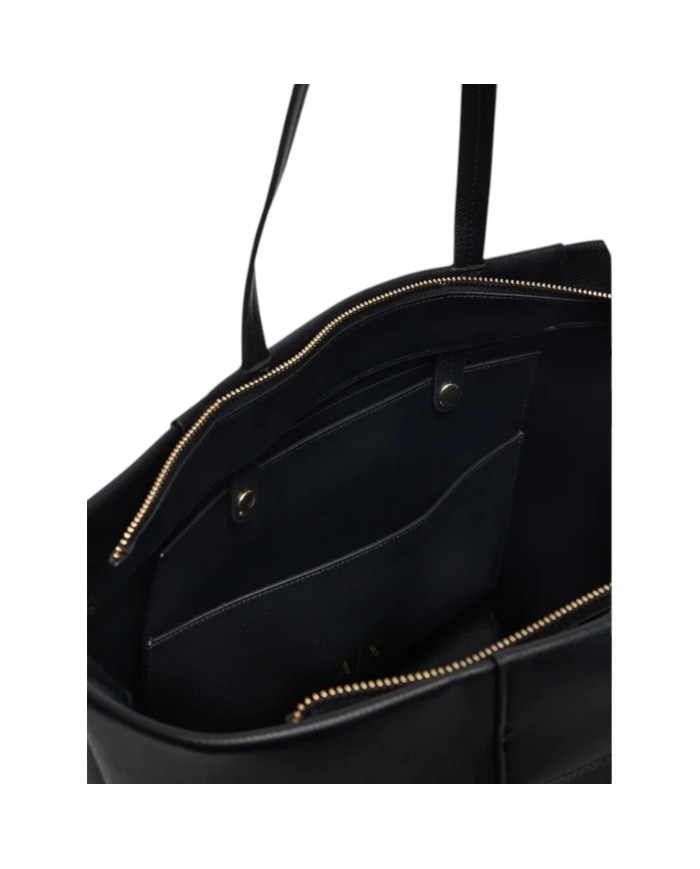 Shopper Armani Exchange Donna Line Logo Leather Black