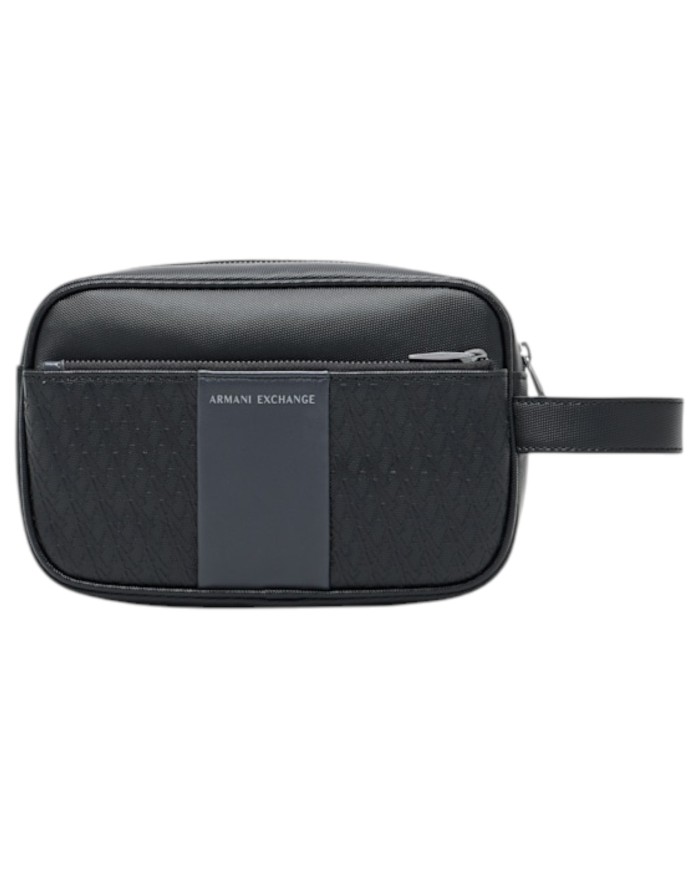 Pochette Armani Exchange Uomo Embossed Logo Leather Black Grey