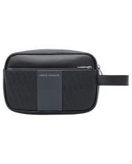 Pochette Armani Exchange Uomo Embossed Logo Leather Black Grey