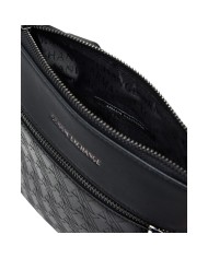 Borsello Armani Exchange Uomo Embossed A X Logo Leather Black