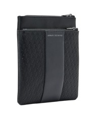 Borsello Armani Exchange Uomo Line Logo Leather Black Grey