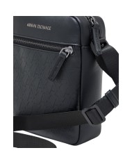 Borsello Armani Exchange Uomo Embossed A X Logo Leather Black