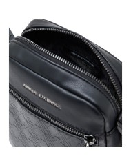 Borsello Armani Exchange Uomo Embossed A X Logo Leather Black