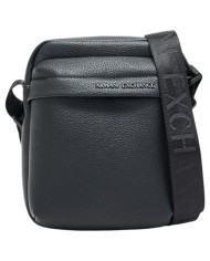 Borsello Armani Exchange Uomo Embossed A X Logo Leather Black
