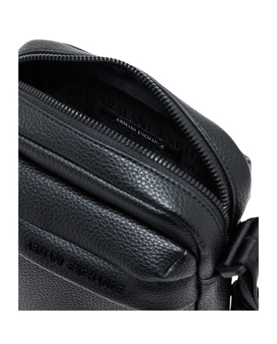 Borsello Armani Exchange Uomo Embossed A X Logo Leather Black