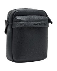 Borsello Armani Exchange Uomo Embossed A X Logo Leather Black