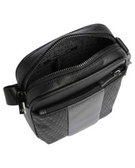 Borsello Armani Exchange Uomo Embossed A X Logo Leather Black Grey