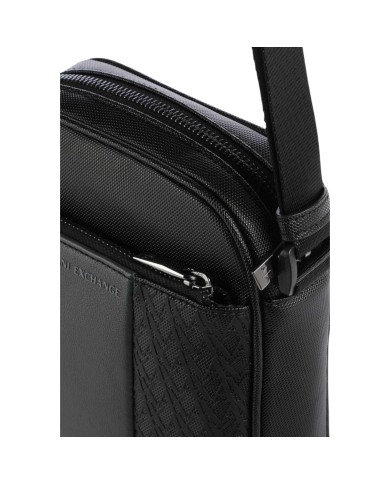 Borsello Armani Exchange Uomo Embossed A X Logo Leather Black Grey