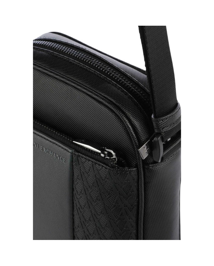 Borsello Armani Exchange Uomo Embossed A X Logo Leather Black Grey